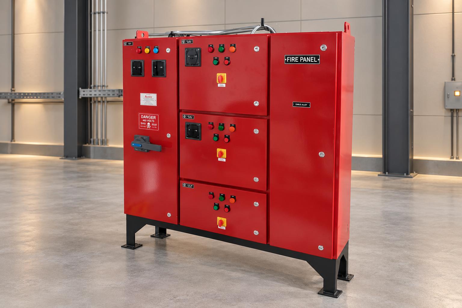 Acecorp red fire fighting control panel